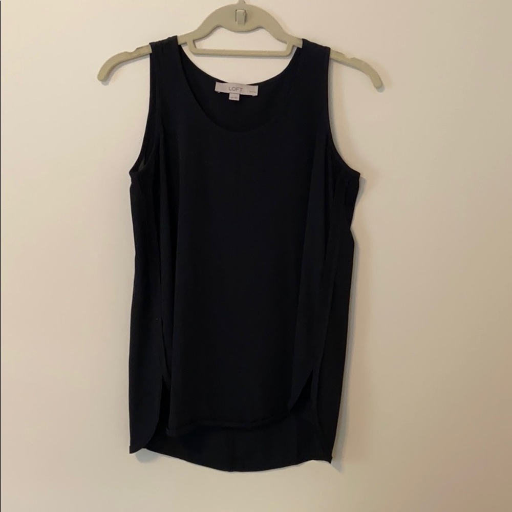 Black silky loft tank